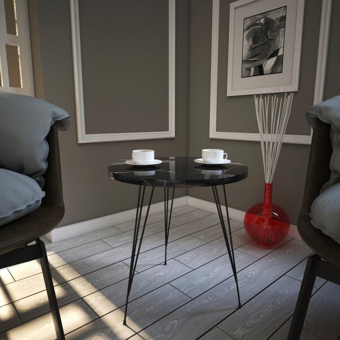 Hanah Home Royal Mesa Auxiliar Blanca y Negra 40x44x40cm
